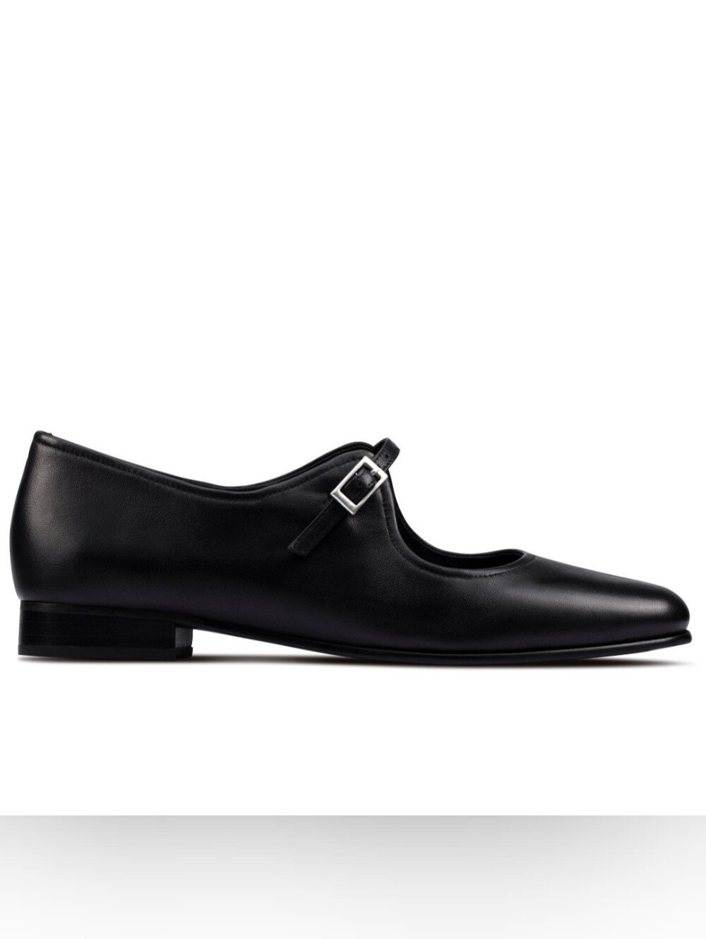 Clarks Black Leather Mary Jane Style Flats with Buckle
